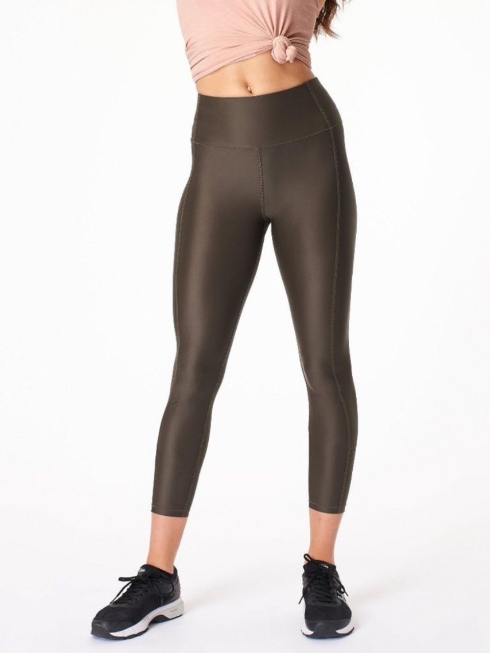 Sweaty Betty High Shine High Waist 7/8 Workout Leggings Turkish Coffee Brown
